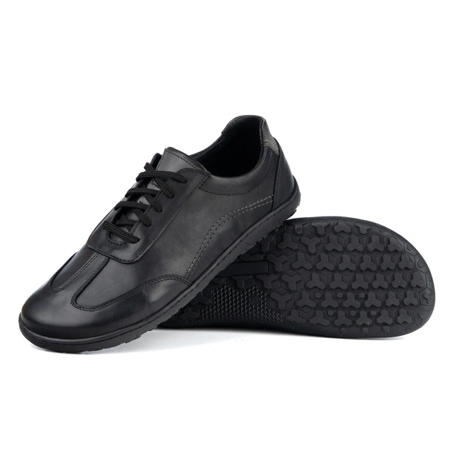 Męskie buty skórzane barefoot Axis Zero Drop – czarne lico